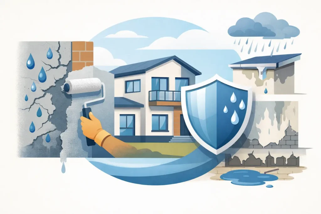 איטום קירות חיצוניים שמונע רטיבות ונזק למבנה